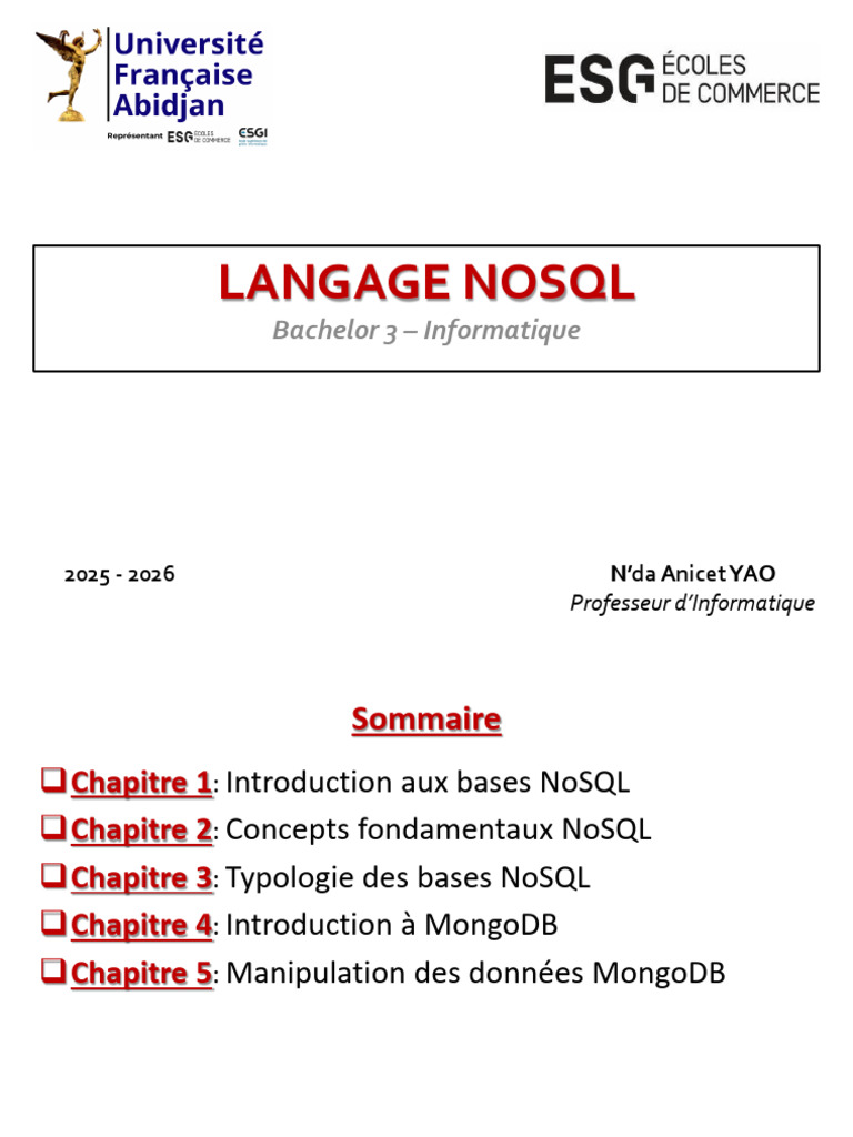 Introduction aux bases de données NoSQL | PDF | NoSQL | MongoDB