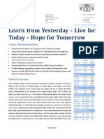 Learn From Yesterday - Live For Today - Hope For Tomorrow: Today's Market Headline