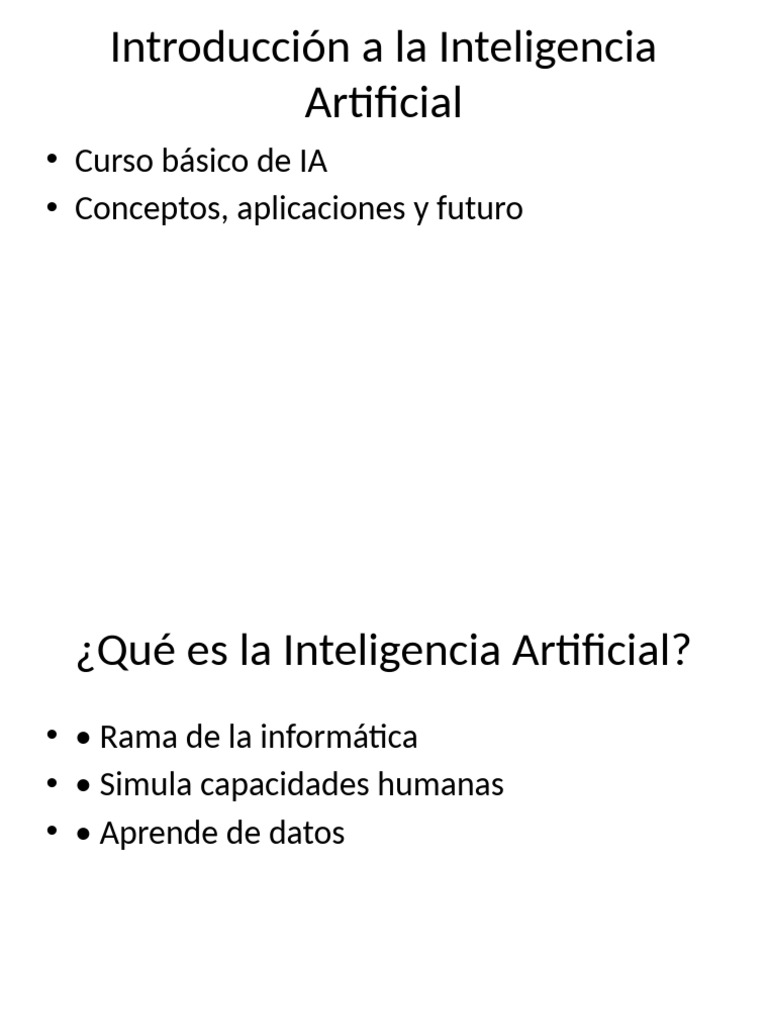 Clase Introduccion A La Inteligencia Artificial | PDF