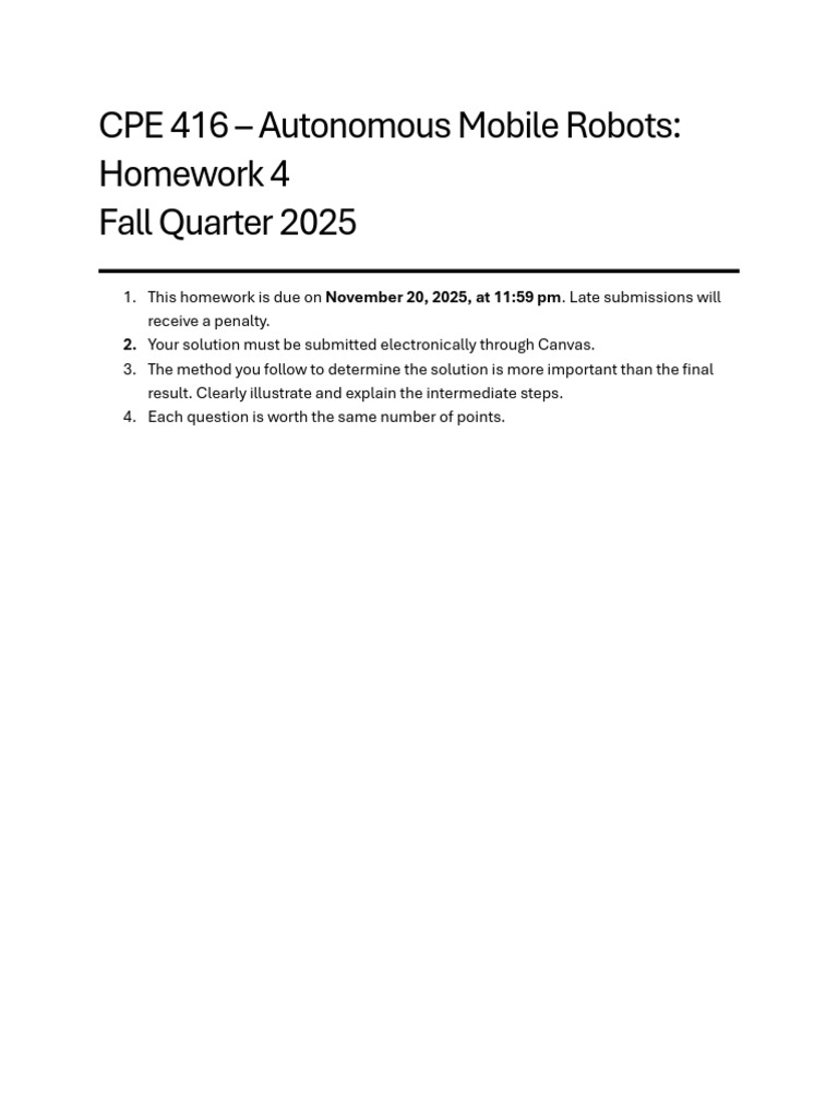 Hw4 | PDF | Robot | Robotics