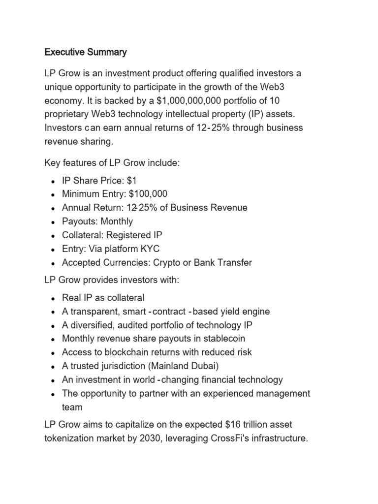 Invest in Web3 with LP Grow Fund | PDF