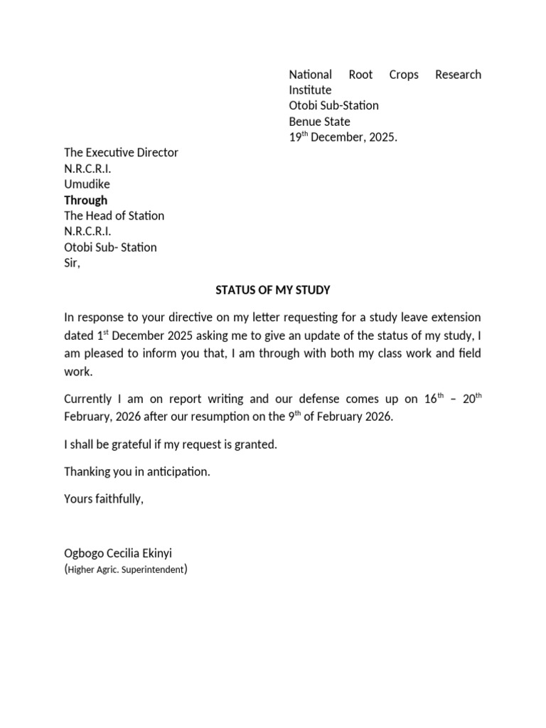 Study Leave Status Update Request | PDF