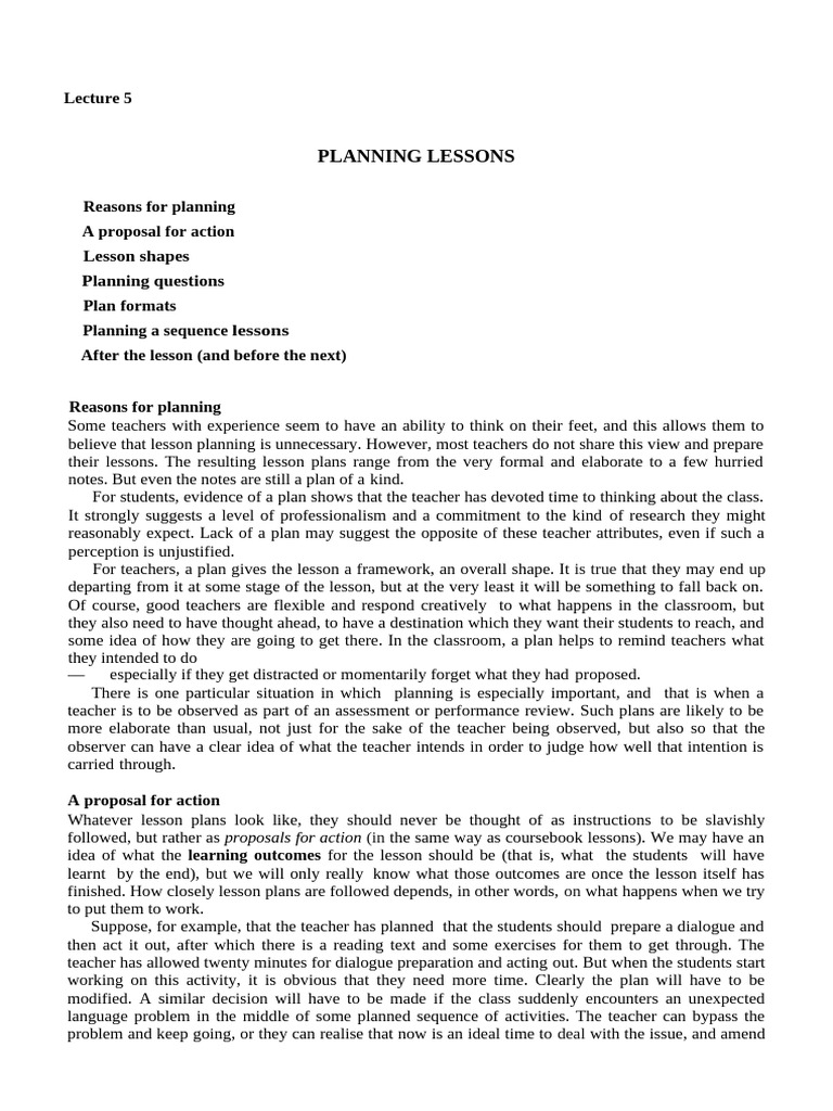 Effective Lesson Planning Strategies | PDF | Teachers | Lesson Plan
