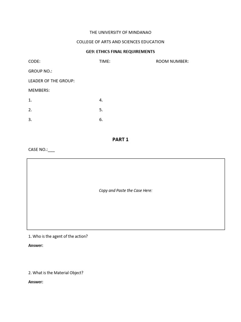 Ethics Final Requirements Guide | PDF | Philosophical Theories ...