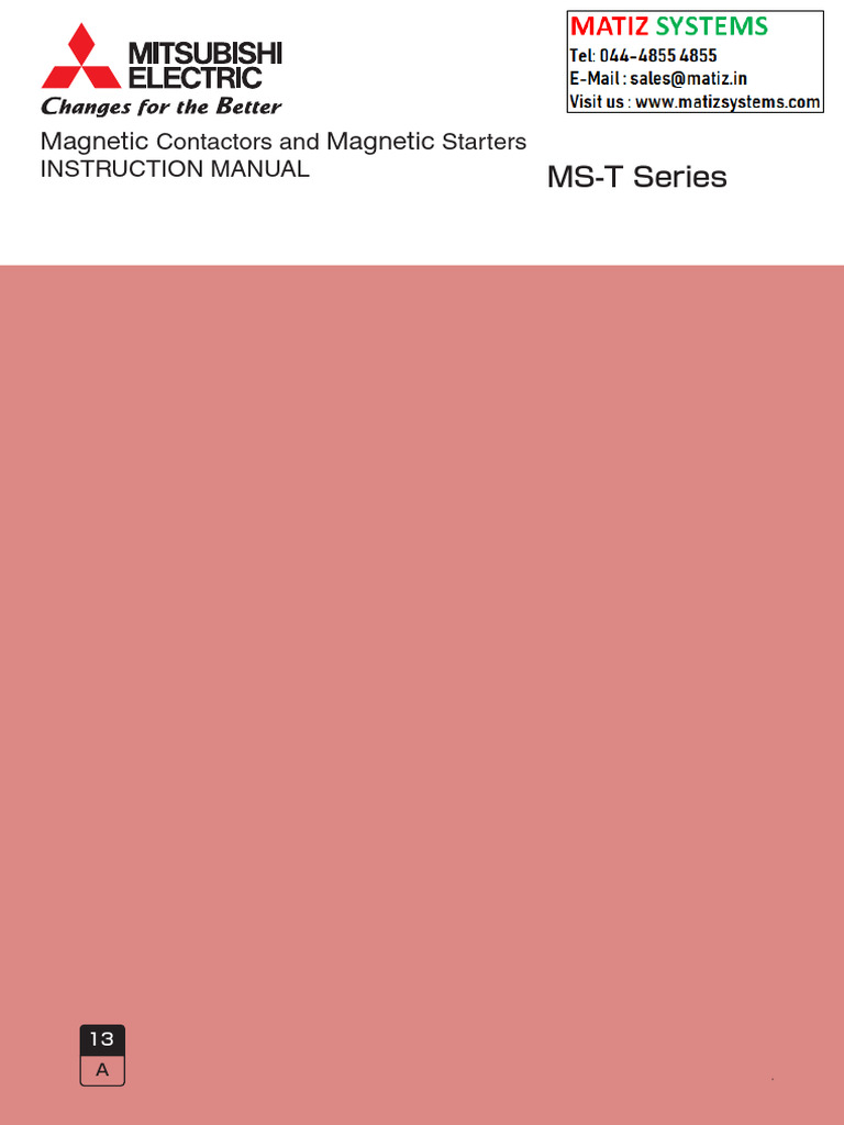 MS-T MANUAL | PDF | Inductor | Electrical Wiring