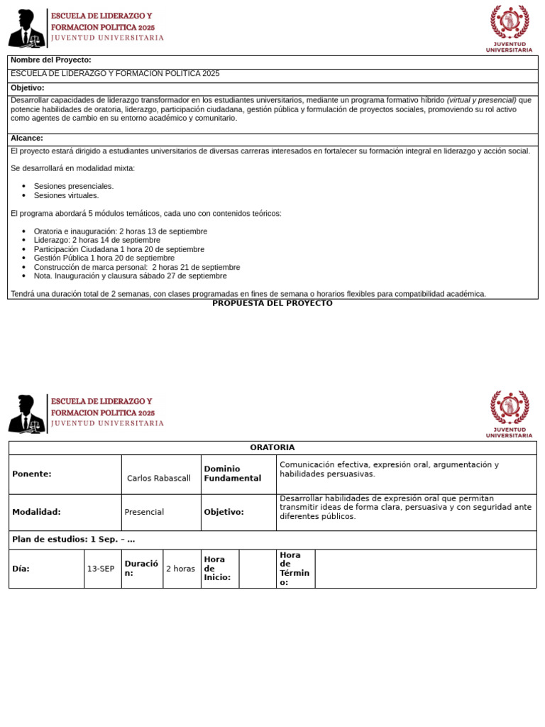 Escuela de Liderazgo 2025: Formación Integral | PDF | Plan de estudios ...
