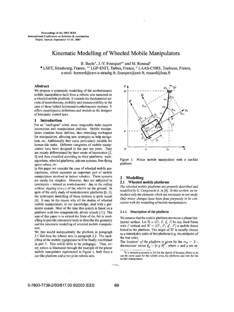 [22] Kinematic Modelling of Wheeled Mobile Manipulators-khong Can ...