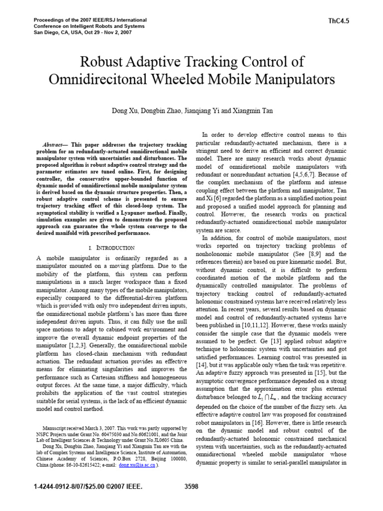 [19] Robust Adaptive Tracking Control of Omnidirecitonal Wheeled Mobile ...