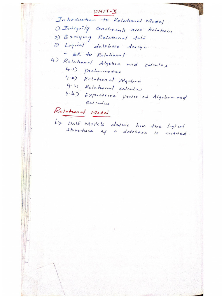DBMS Unit - 2 | PDF