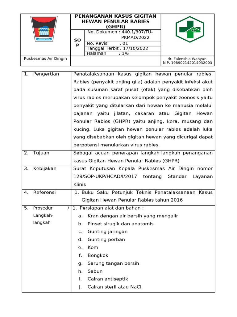 Penanganan Kasus Gigitan Rabies | PDF