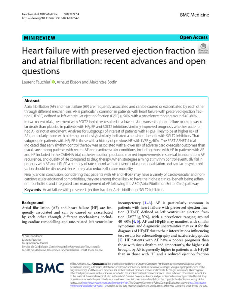 Advances in HFpEF and Atrial Fibrillation | PDF | Heart Failure ...