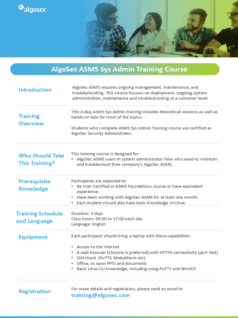 240703 Brochure AlgoSec ASMS Sys Admin | PDF | System Administrator ...