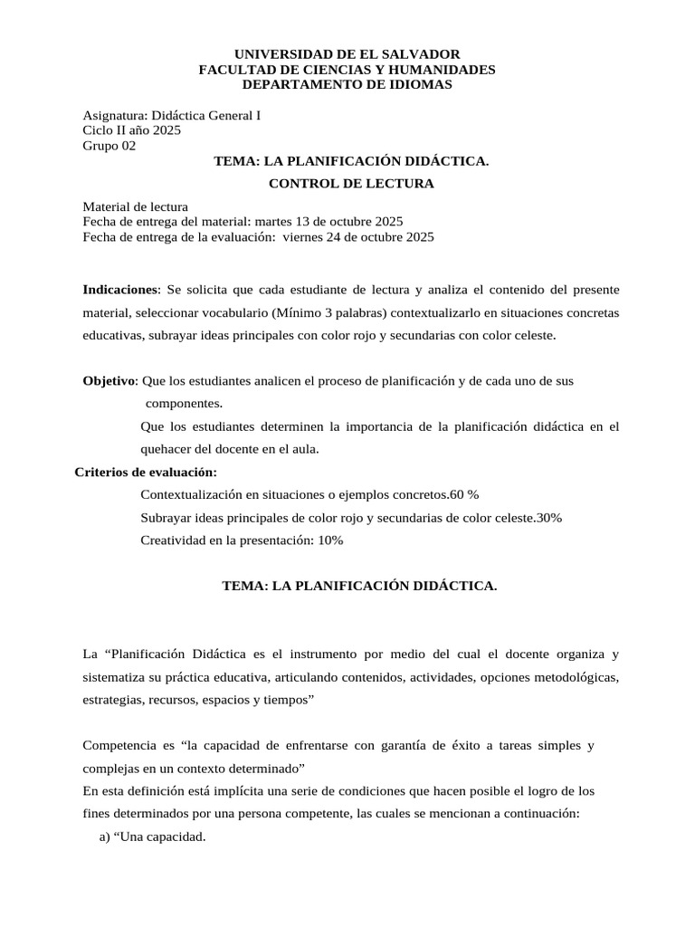Planificación Didáctica por Competencias | PDF | Plan de estudios ...