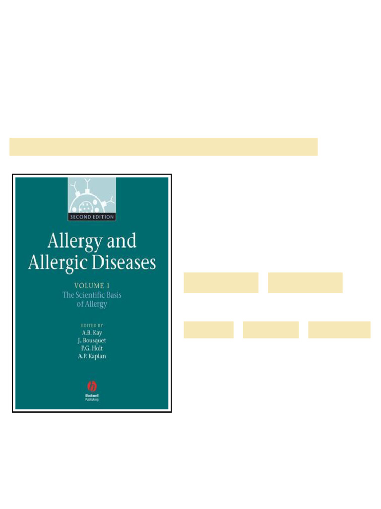 Allergy and Allergic Diseases Volume 1 Second Edition A. Barry Kay Full ...