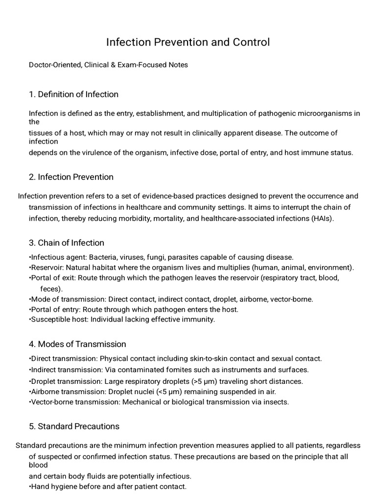 Infection Prevention Doctor Oriented | PDF | Infection | Pathogen