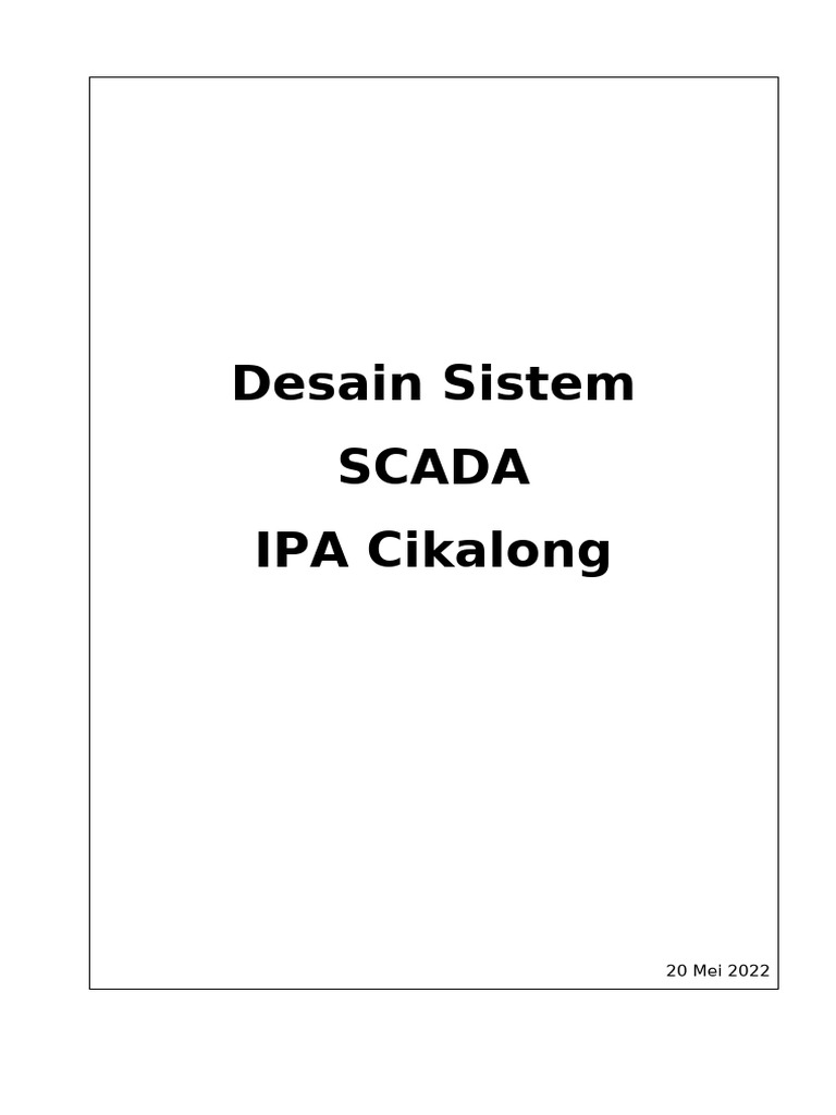 Desain Sistem SCADA untuk IPA Cikalong | PDF