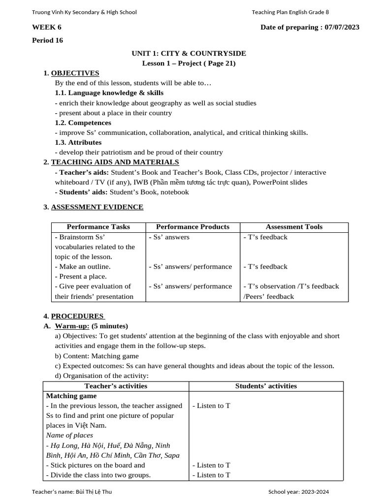 Week 6 | PDF | English Language | Teachers