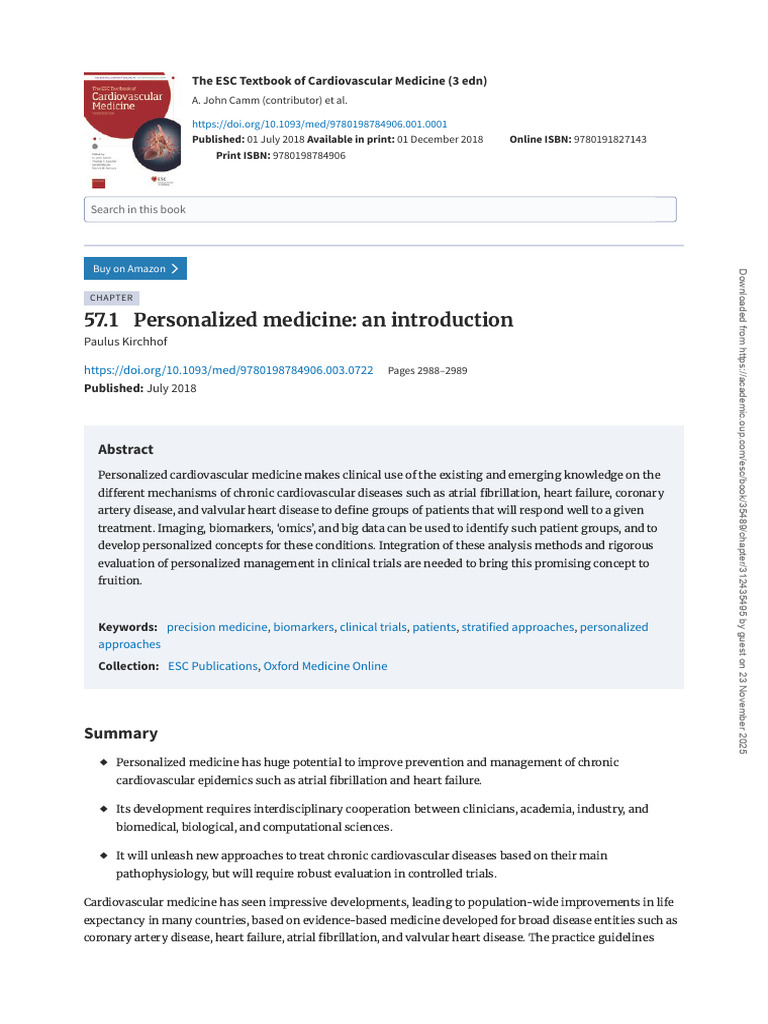 312435495 | PDF | Cardiology | Personalized Medicine