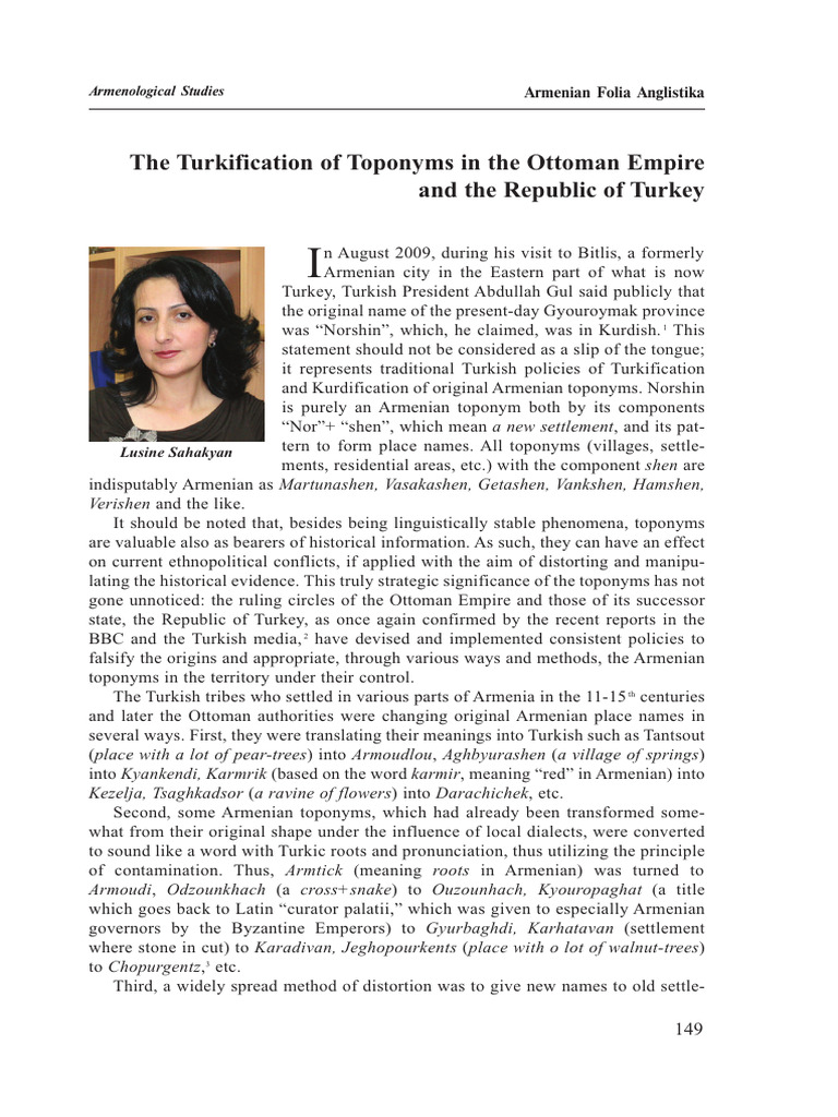 Turkification of Armenian Toponyms | PDF | Kurds | Armenians
