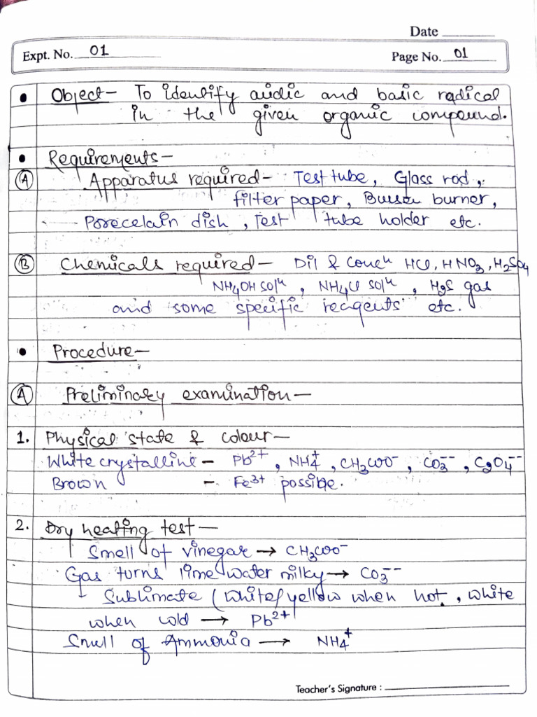 Bsc 5th Sem Chemistry Practical Record | PDF