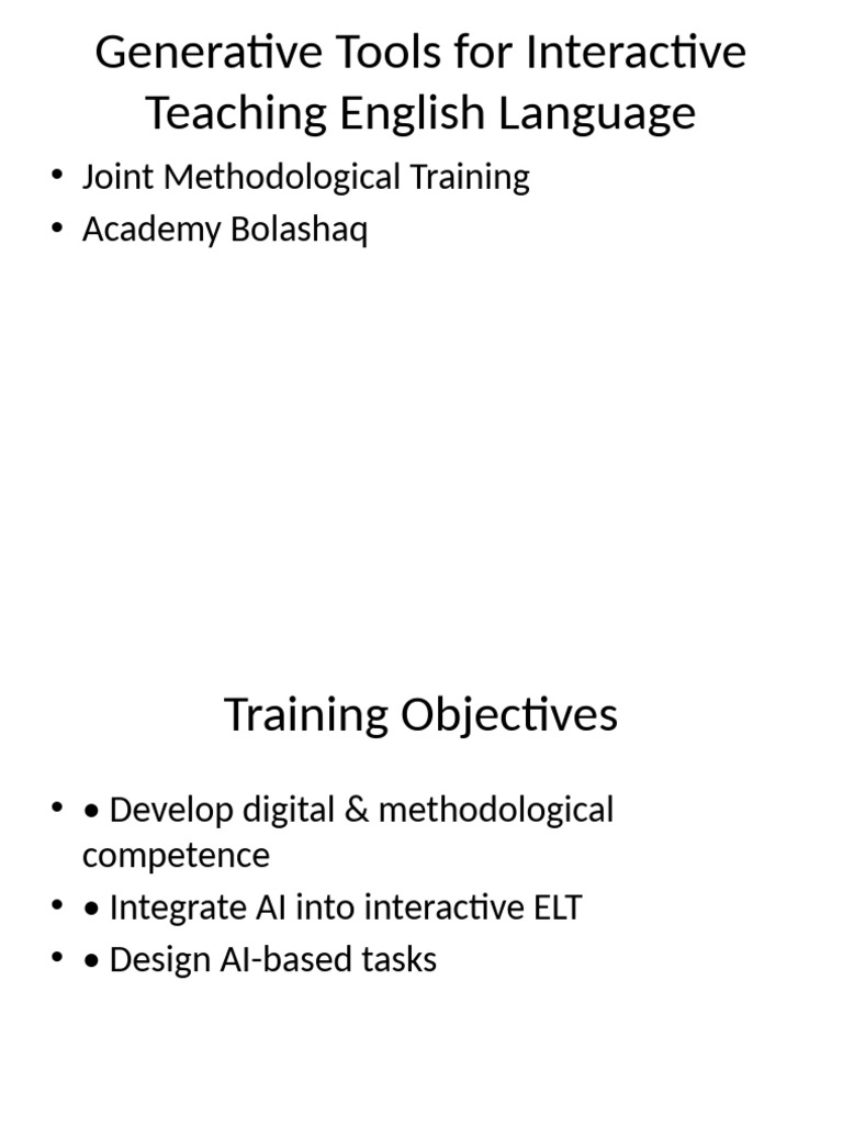 AI Tools for Interactive English Teaching | PDF