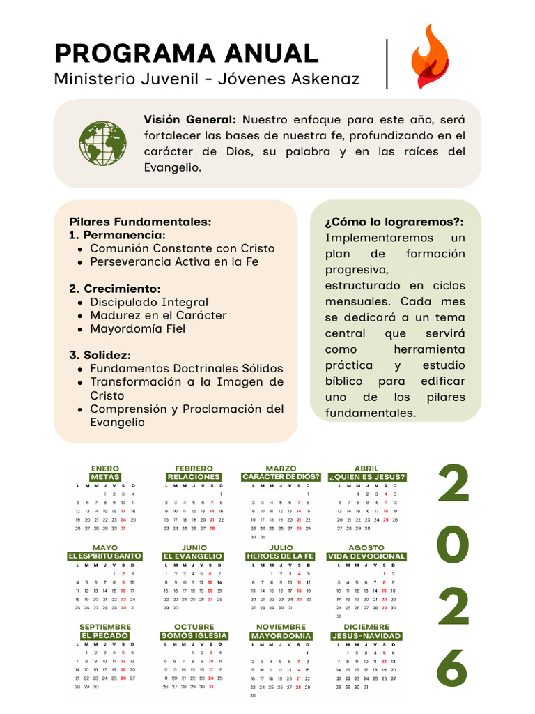 Programa Anual de Formación Juvenil 2026 | PDF | Amor | Jesús