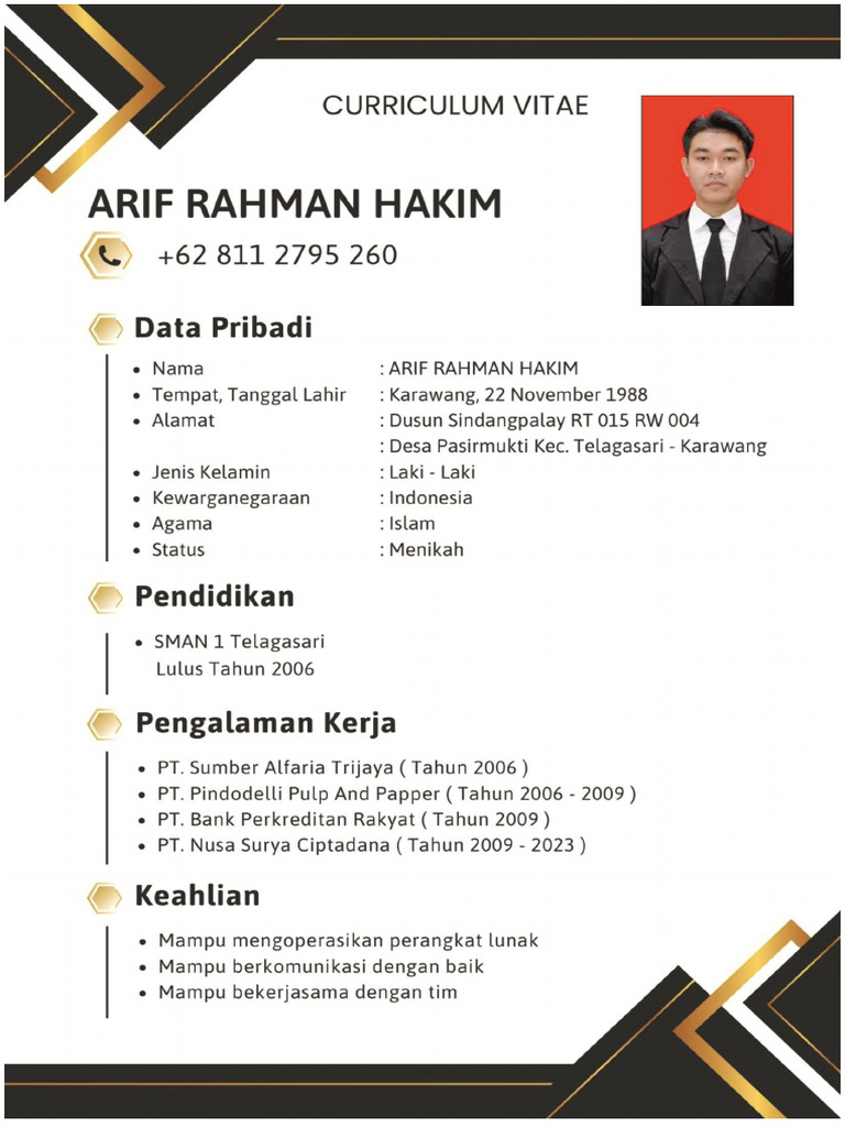 CV Arif Rahman Hakim | PDF