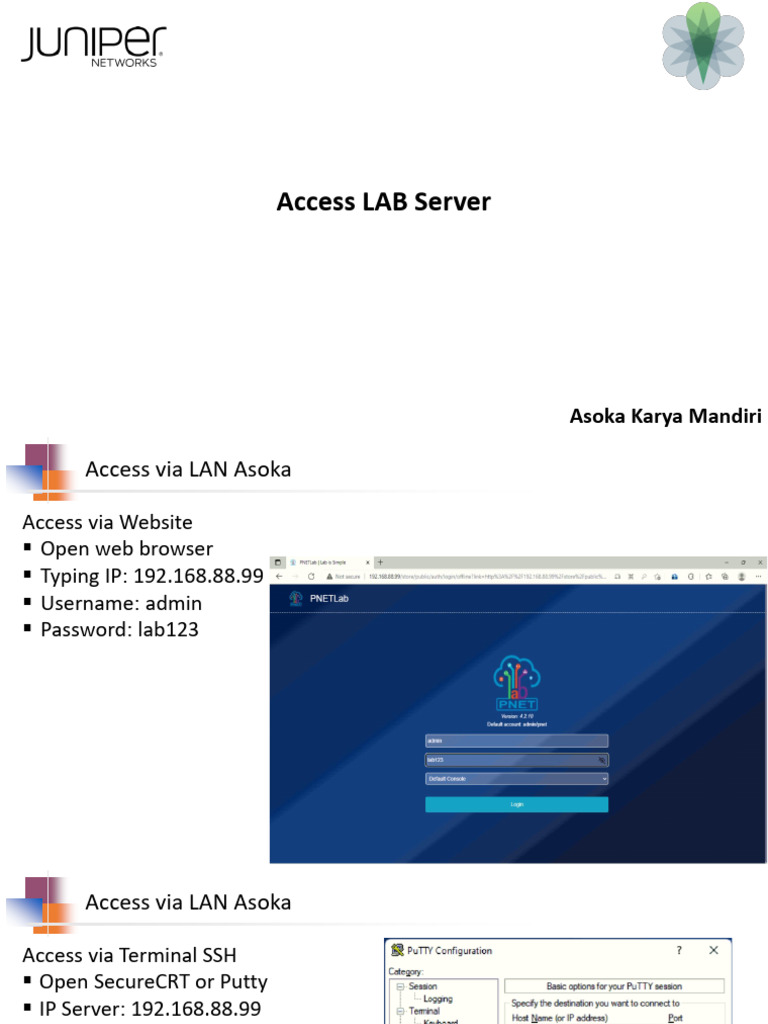 Accessing LAB Server: LAN & Internet Guide | PDF