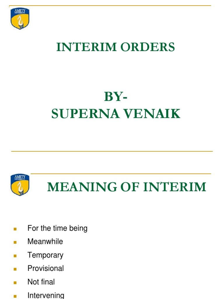 Interim Orders: BY-Superna Venaik | PDF