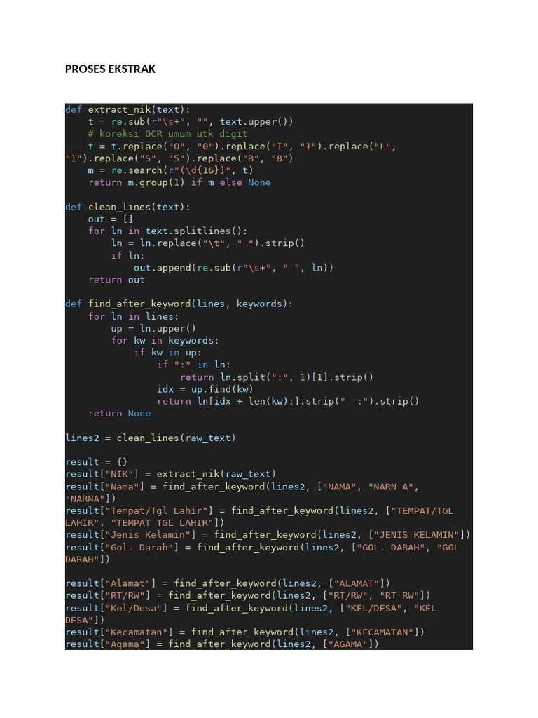 NIK Extraction and Data Cleaning Script | PDF