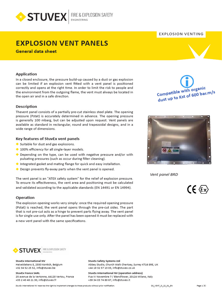 Explosion Vent Panels Overview | PDF | Mechanical Engineering | Materials