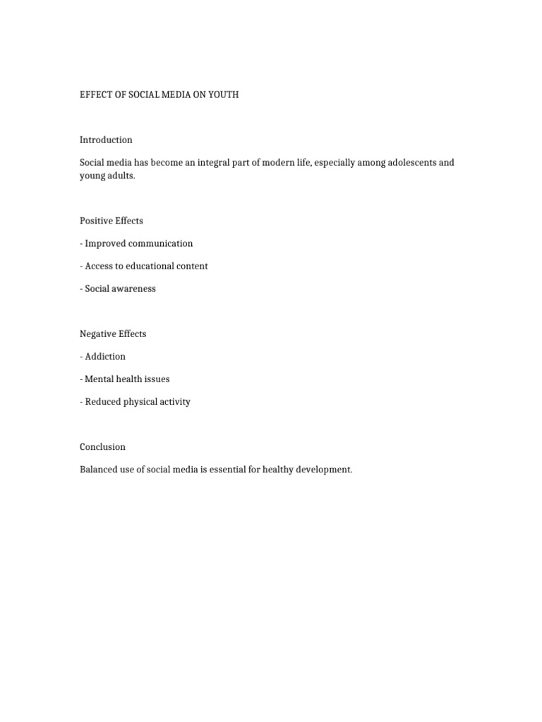 Impact of Social Media on Youth Development | PDF