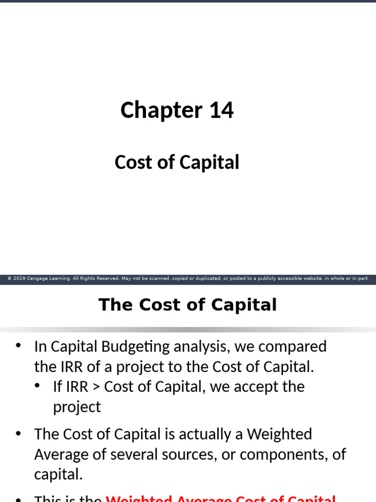 Understanding Cost of Capital and WACC | PDF | Cost Of Capital | Bonds ...