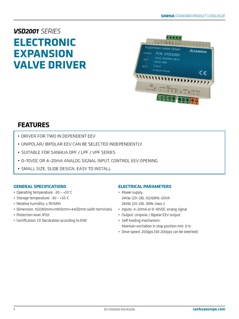 VSD2001 Electronic Expansion Valve Driver | PDF