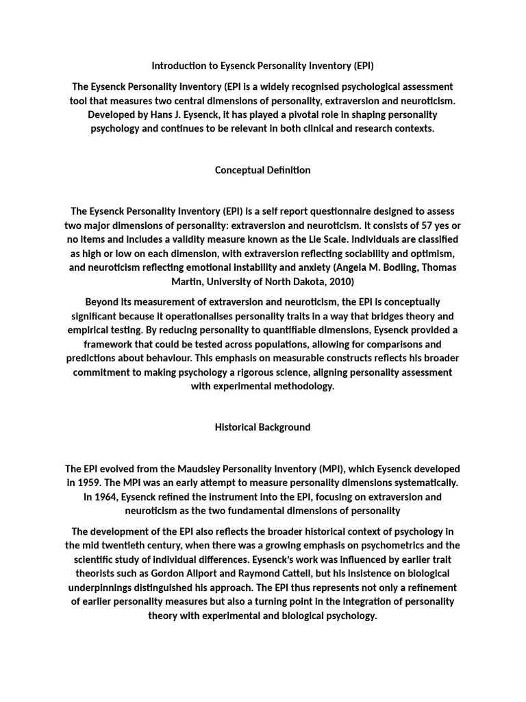 Document | PDF | Extraversion And Introversion | Psychology