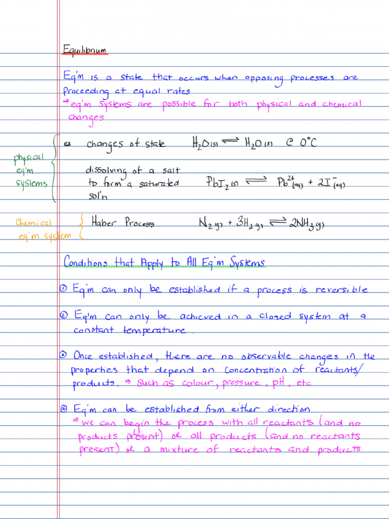Equilibrium (Notes) | PDF