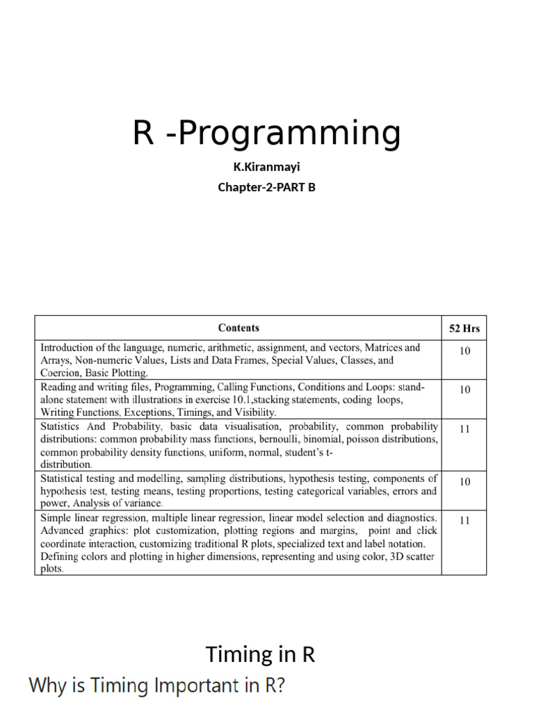 R -Programming - Chapter2-Part B | PDF