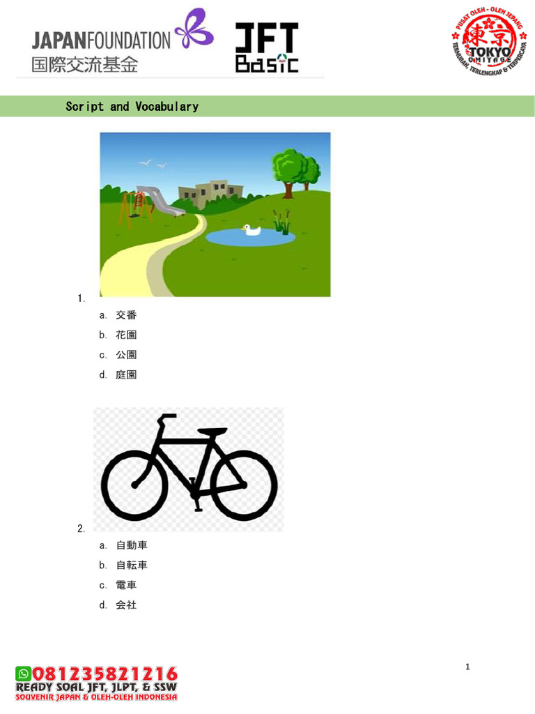 Soal JFT Basic Level Intermediate 1....... | PDF