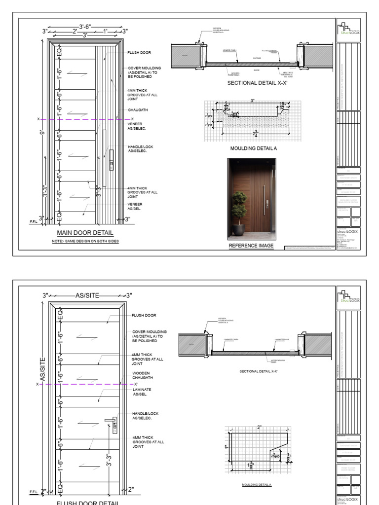Main Door Detail for Residence Design | PDF | Architectural Design ...