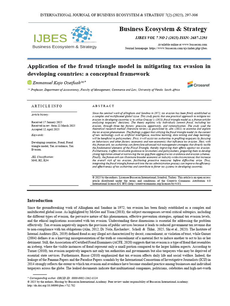 Fraud Triangle in Tax Evasion Mitigation | PDF | Taxes | Tax Evasion
