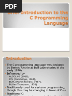 Brief Introduction To The C Programming Language