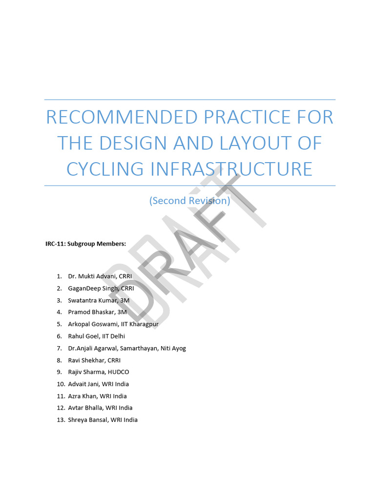 Cycling Infrastructure Design Guidelines | PDF | Cycling Infrastructure ...