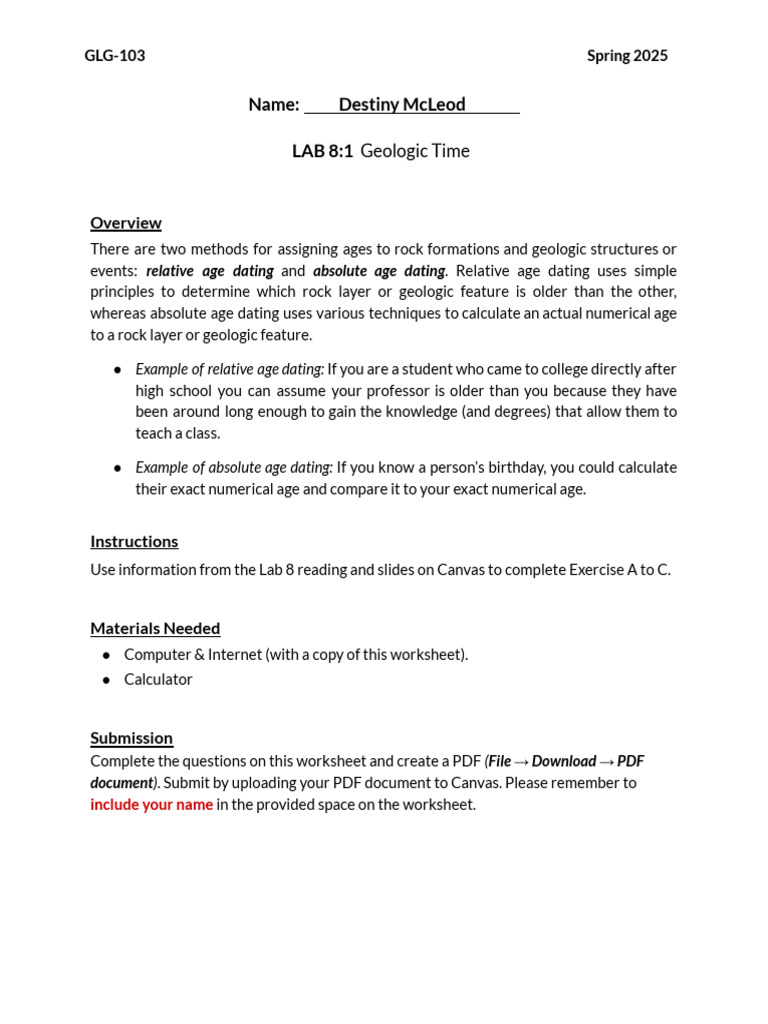 Geologic Time: Age Dating Methods Explained | PDF | Physical Sciences ...