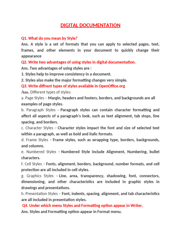 OpenOffice Styles and Formatting Guide | PDF | Relational Database ...