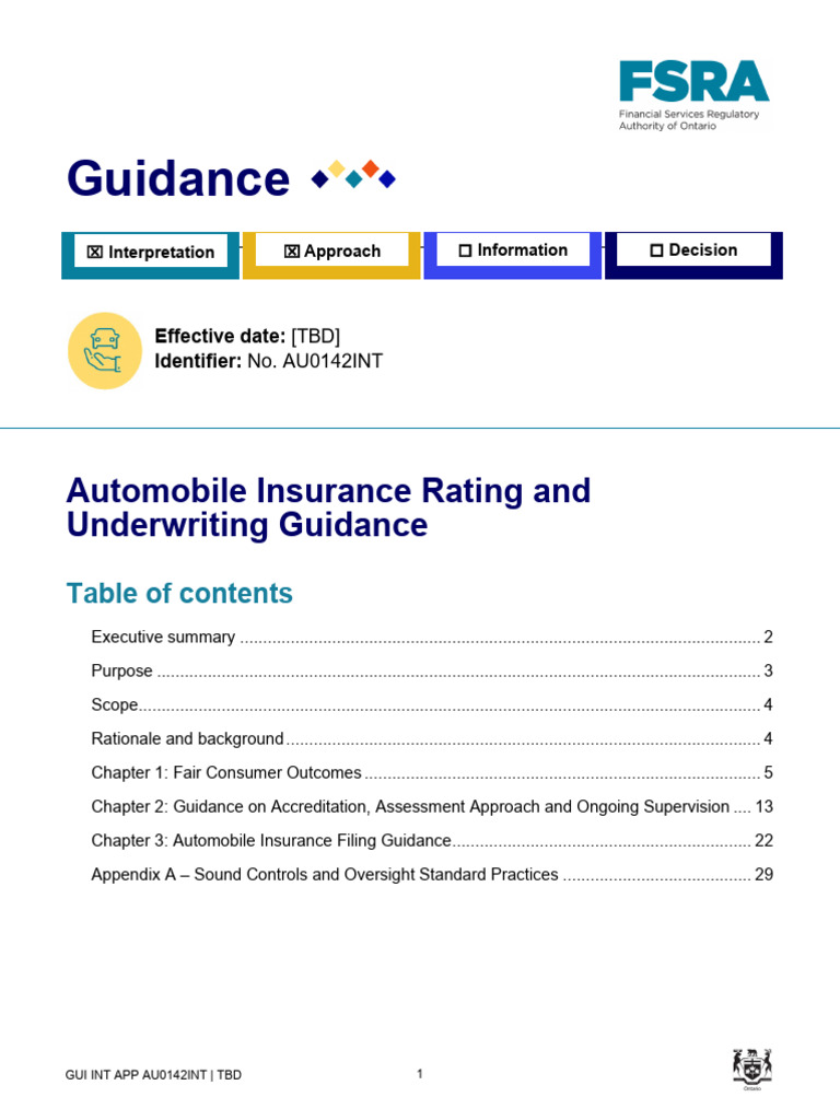 Automobile Insurance Guidance Ontario | PDF | Insurance | Internal Audit