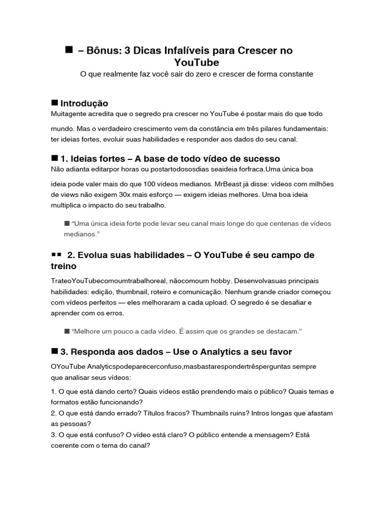 Dicas para Crescer no YouTube Rápido | PDF | YouTube