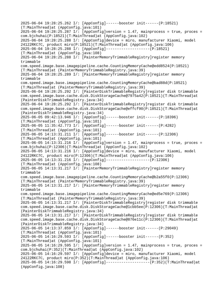 AppConfig Initialization Logs 2025 | PDF | Computer Architecture ...