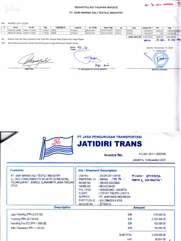 Jati Diri Trans Invoice Sk#0298 | PDF