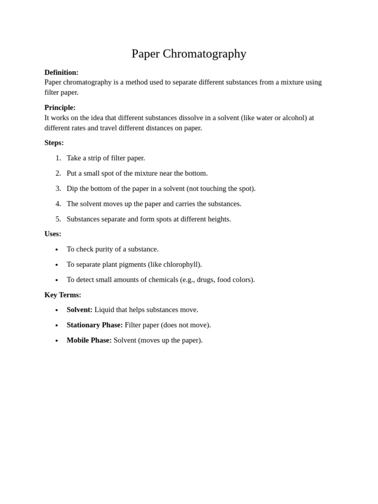Understanding Paper Chromatography Techniques | PDF