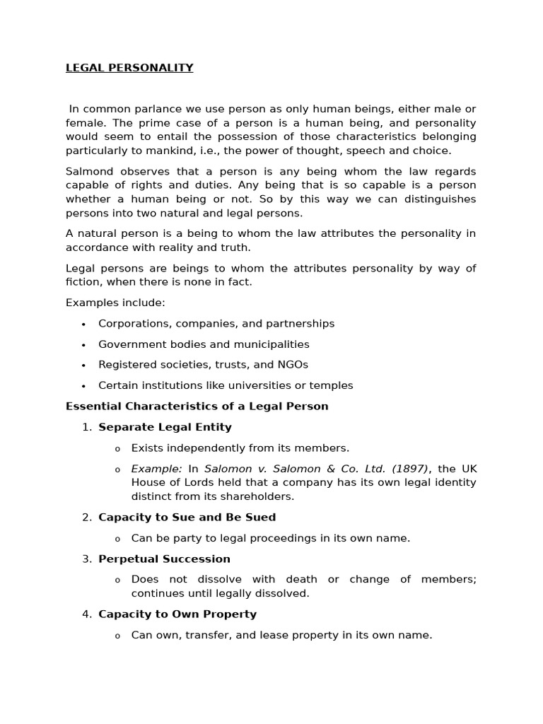 3. Concept of ‘Legal or Judicial Person’ and Theories of Corporate ...